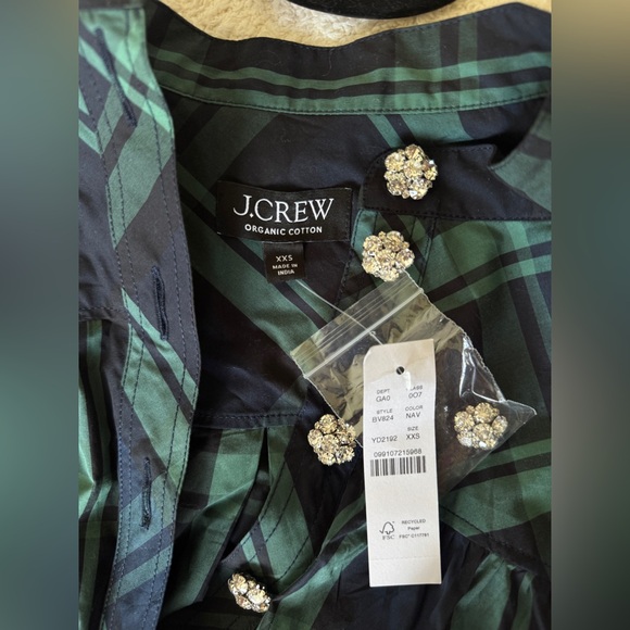 NWT Fresco top with jewel buttons in Black Watch tartan size XXS - Picture 4 of 6